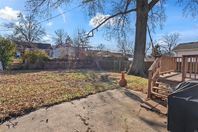 view of yard featuring a deck