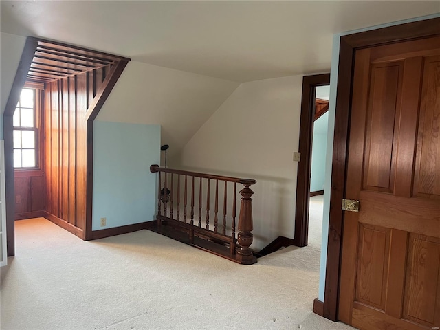 bonus room with light colored carpet