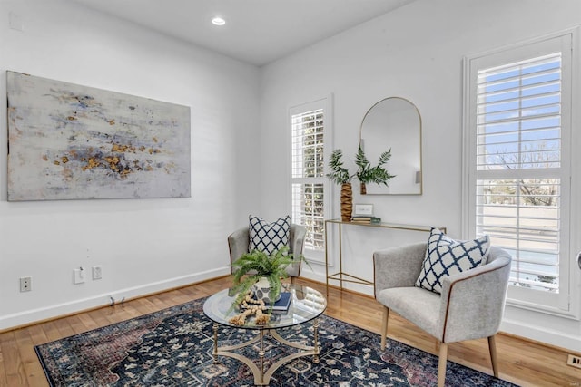 sitting room featuring wood-type flooring