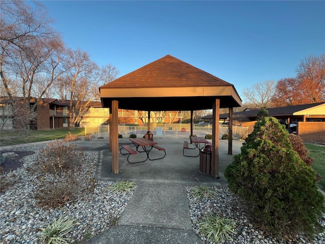 surrounding community with a gazebo