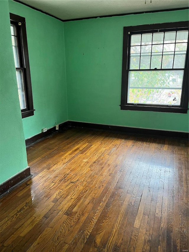 unfurnished room featuring dark hardwood / wood-style flooring