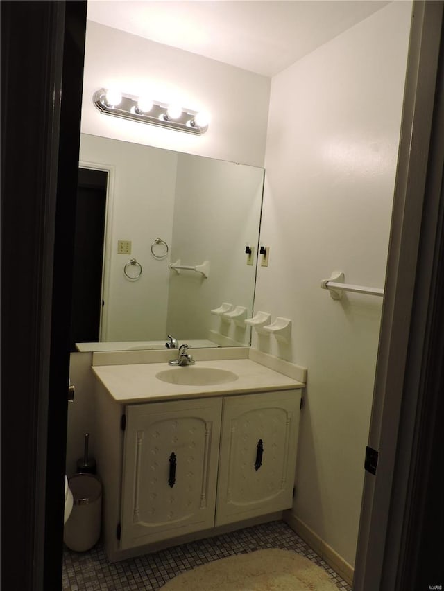 bathroom featuring vanity and tile patterned floors