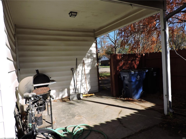 view of patio / terrace with a grill