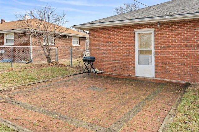 view of patio featuring grilling area