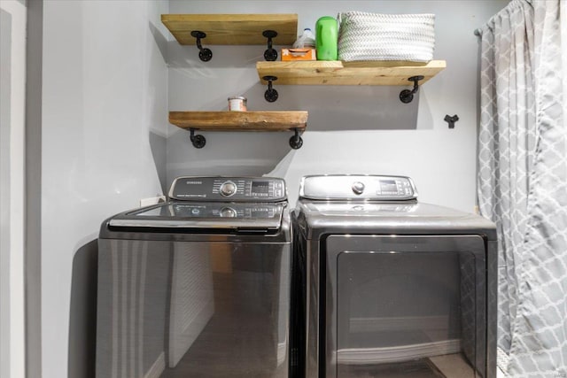 laundry area featuring washer and dryer