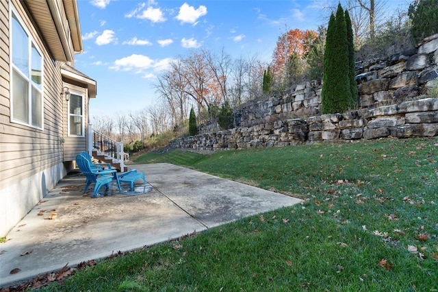 view of yard with a patio area