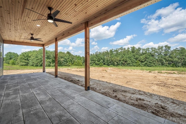 view of patio / terrace with ceiling fan