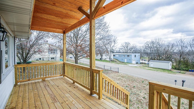 wooden deck with covered porch