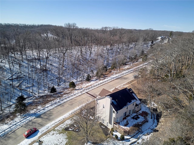 view of snowy aerial view