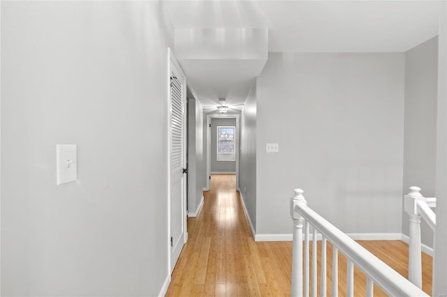 hallway featuring light wood-type flooring