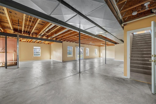 basement with a wealth of natural light