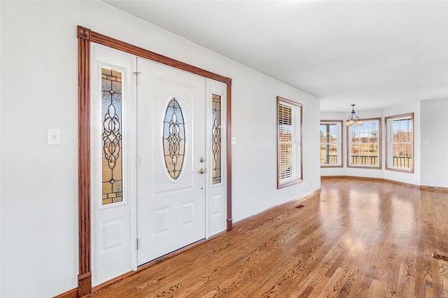 entrance foyer featuring light wood-type flooring