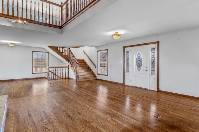 foyer featuring wood-type flooring