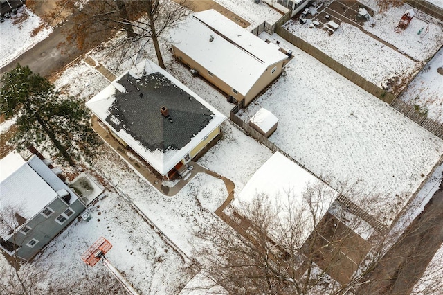 view of snowy aerial view