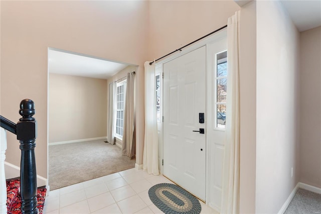 view of carpeted entryway