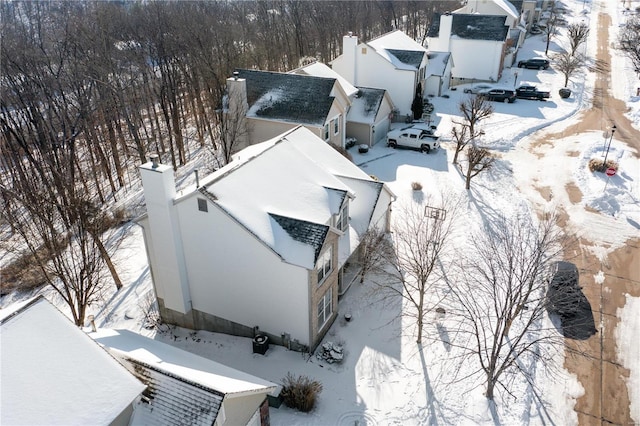 view of snowy aerial view