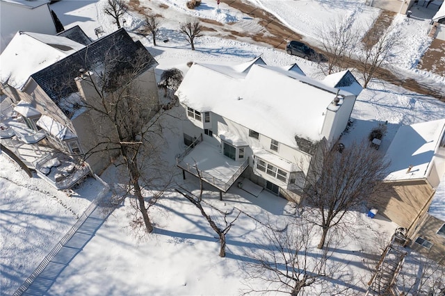 view of snowy aerial view