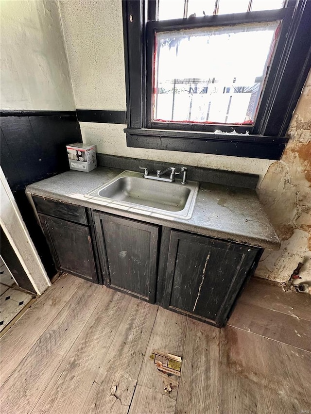 kitchen featuring sink and light hardwood / wood-style floors