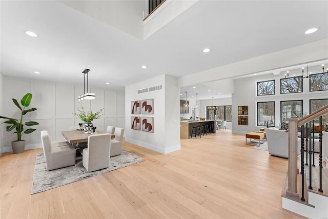 dining area featuring light hardwood / wood-style floors