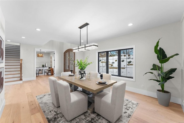 dining room featuring light wood-type flooring