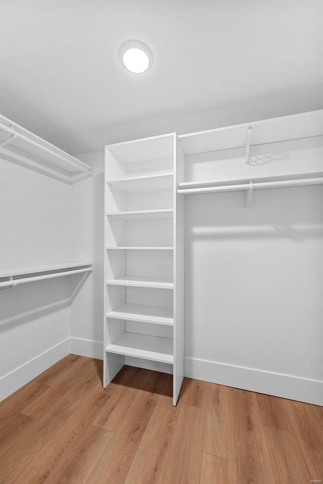 spacious closet featuring hardwood / wood-style flooring