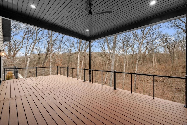 deck featuring ceiling fan