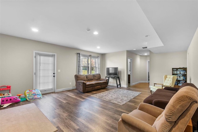 living room featuring hardwood / wood-style flooring