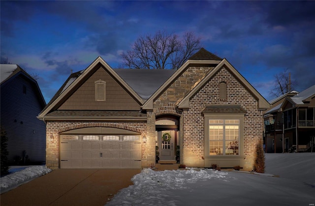 view of front of home featuring a garage