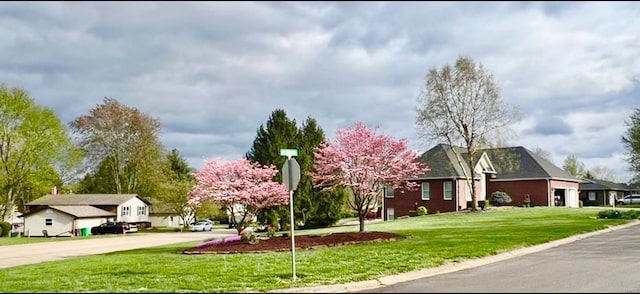 view of front facade with a front lawn