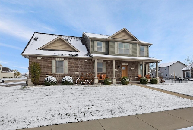 view of front of home featuring covered porch