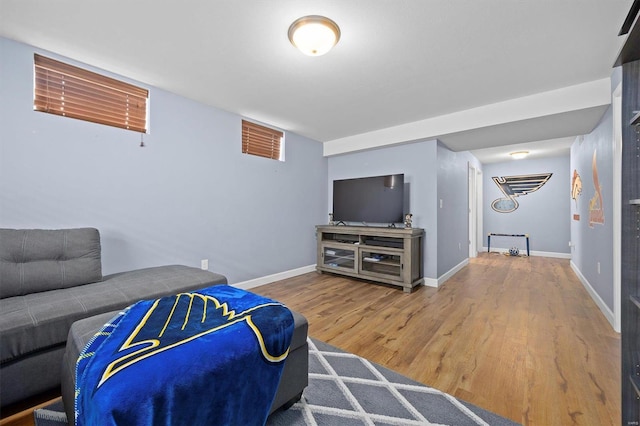 living room featuring hardwood / wood-style flooring