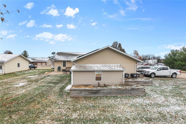 view of property exterior with a yard