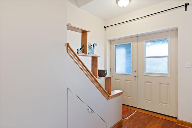 entryway featuring dark hardwood / wood-style flooring