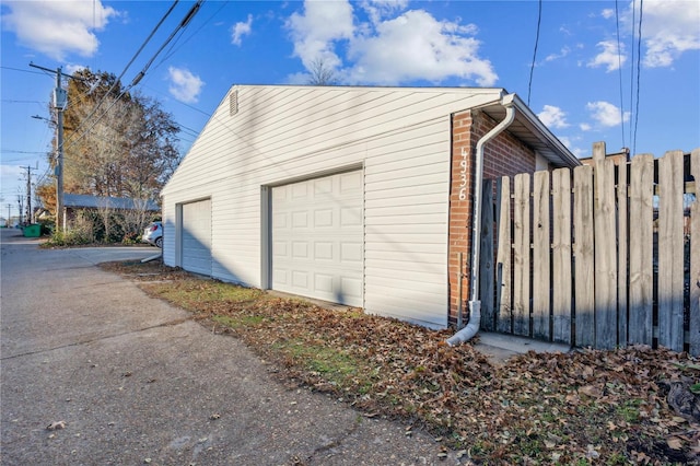 view of garage