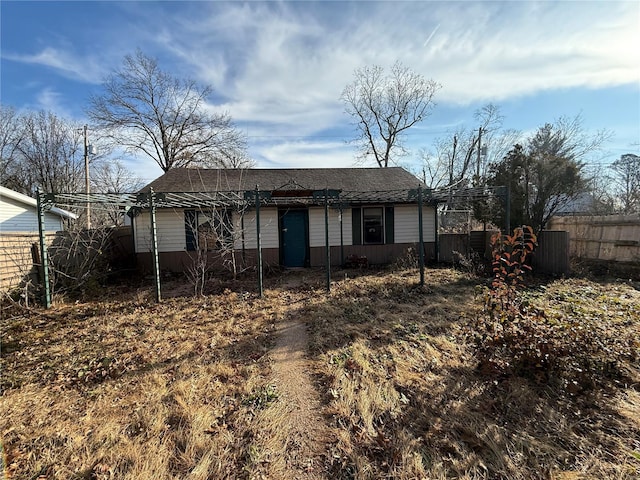 view of single story home