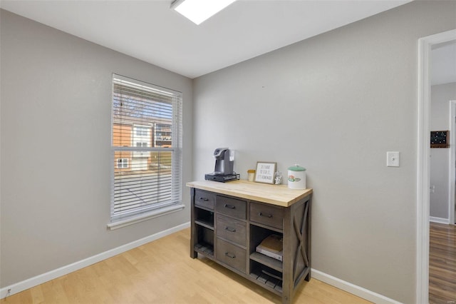 home office featuring light wood-type flooring