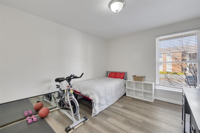 bedroom featuring light hardwood / wood-style flooring