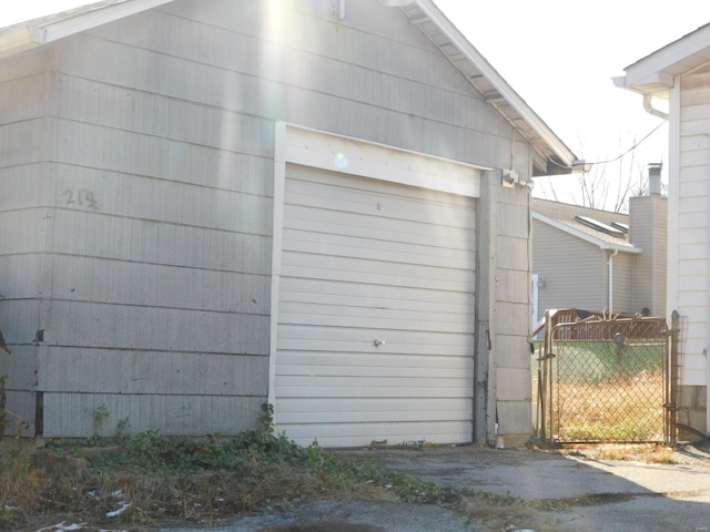 view of garage