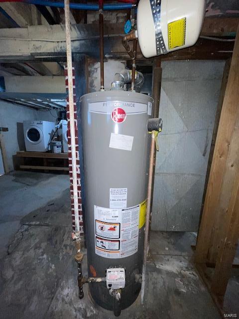 utility room featuring gas water heater