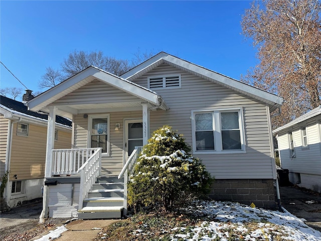 bungalow-style house featuring a porch