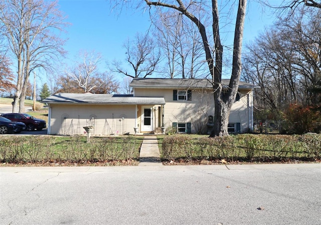 view of split level home