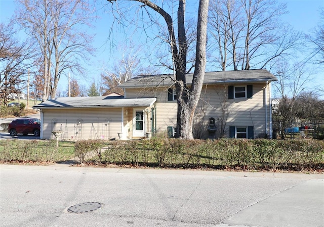 split level home with central AC unit