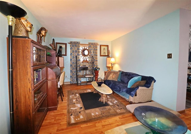 living room with light hardwood / wood-style floors