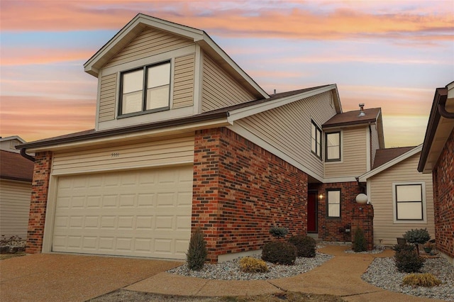 view of front of home featuring a garage