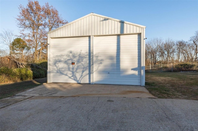 view of outbuilding featuring a garage