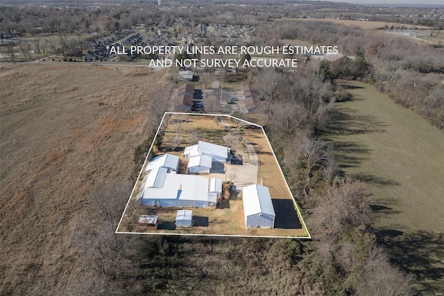 drone / aerial view featuring a rural view