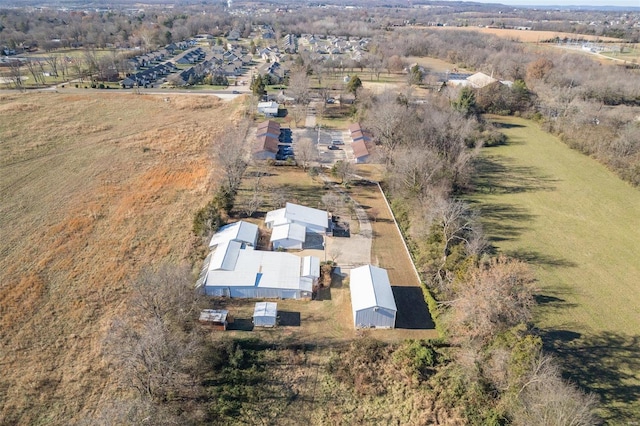 bird's eye view featuring a rural view