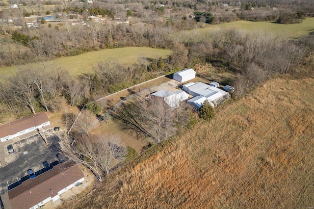 drone / aerial view with a rural view