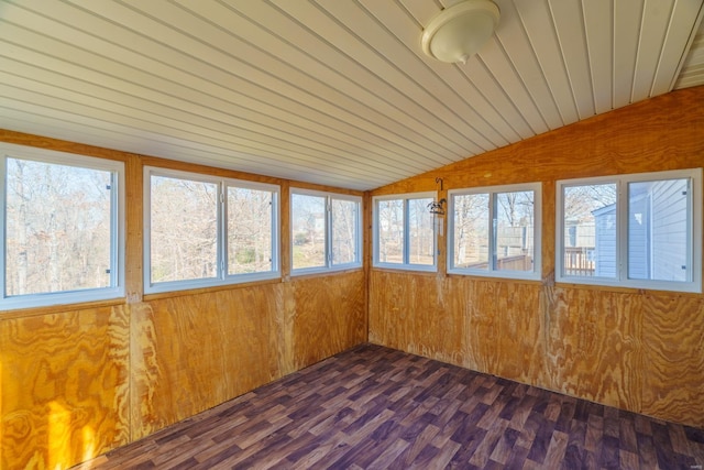 unfurnished sunroom featuring wooden ceiling