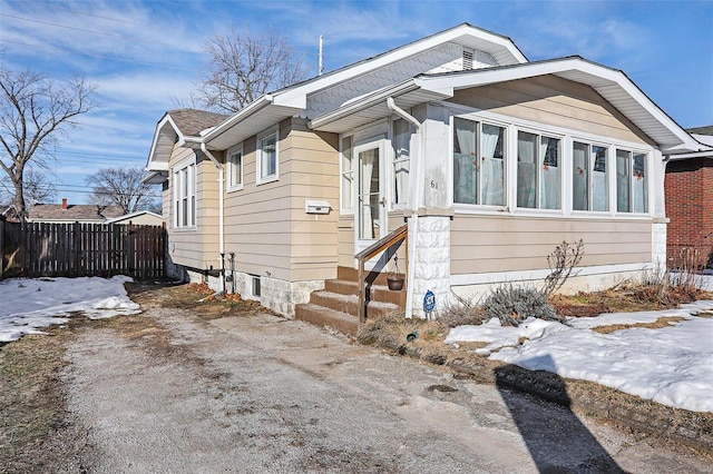 view of bungalow